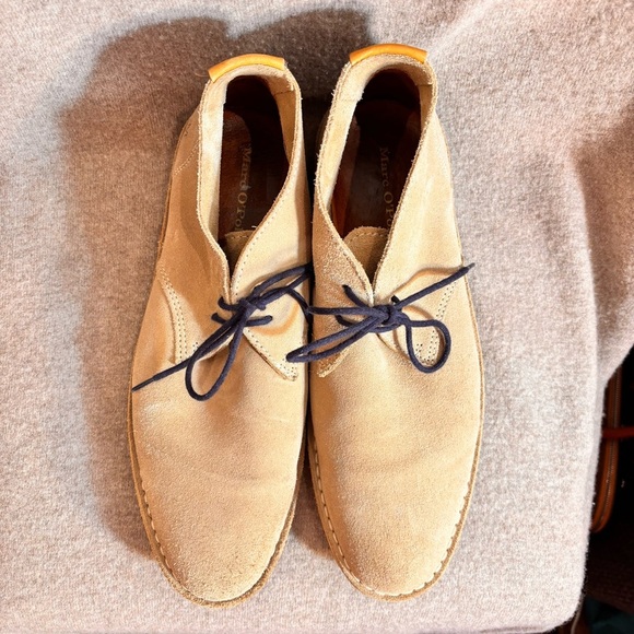 MARC O’POLO Sz 43 Men's Light Tan Suede Desert Lace Up Rubber Sole Boots - Picture 3 of 10